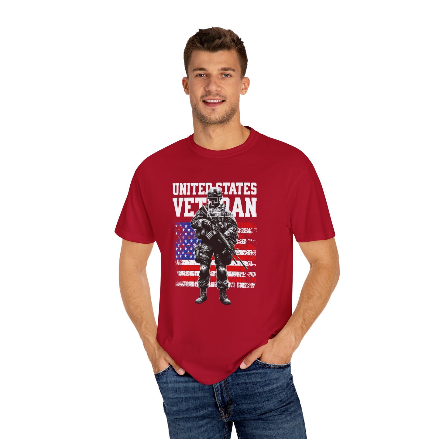 United States Veteran Unisex Garment-Dyed T-shirt