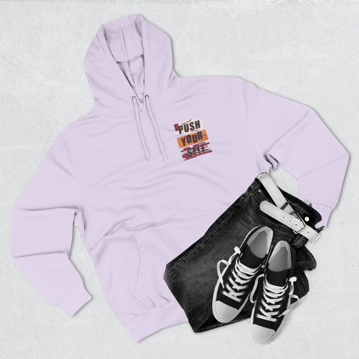 1.4 Confident Clothing Push Your Self Motivational Hoodie