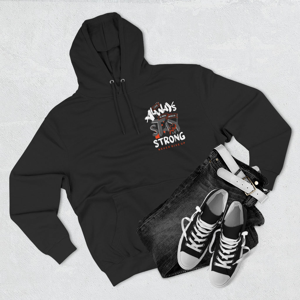 1.3 Confident Clothing Never Give Up Inspirational Fleece Hoodie