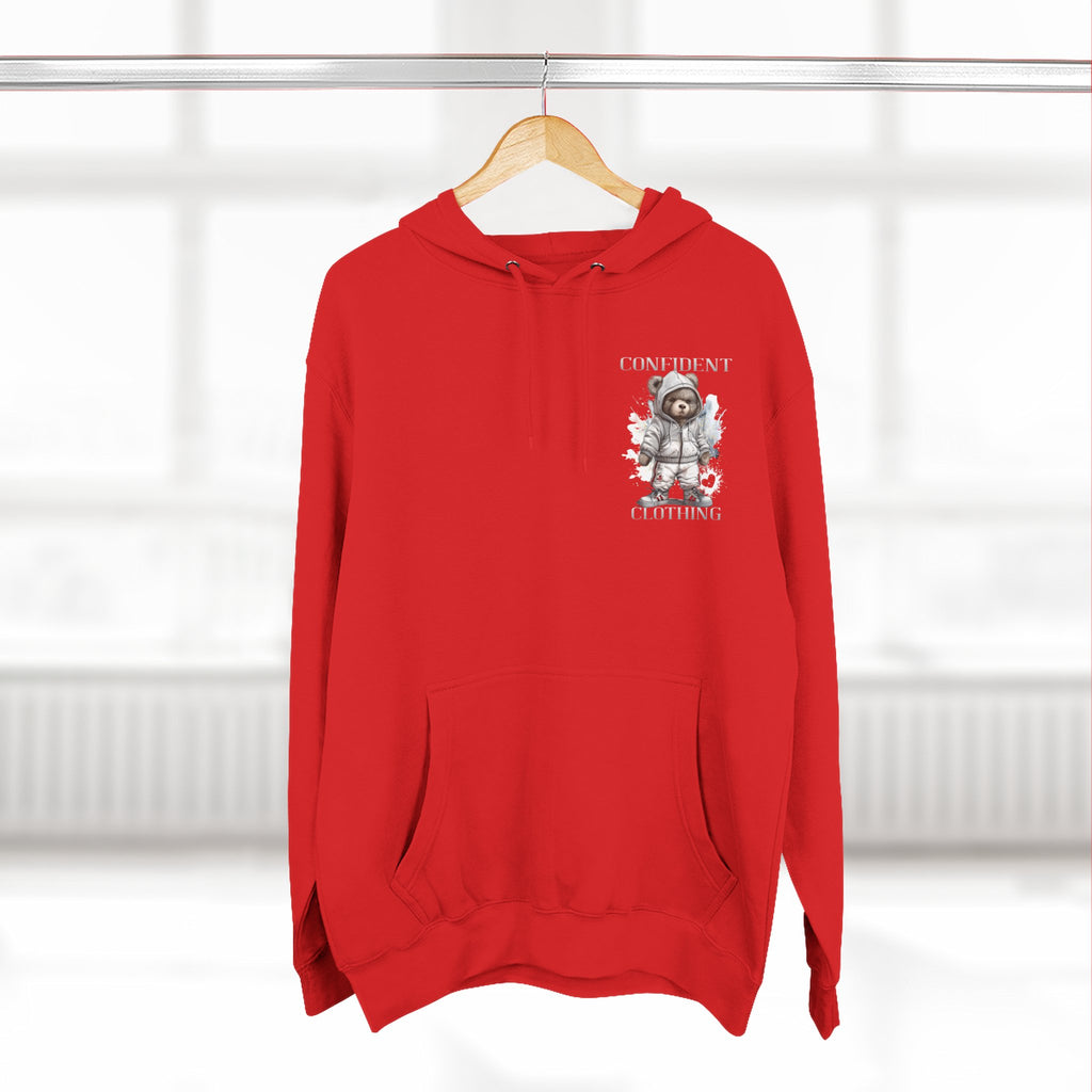 Confident Climbing Astronaut Snow Bear Fleece Hoodie