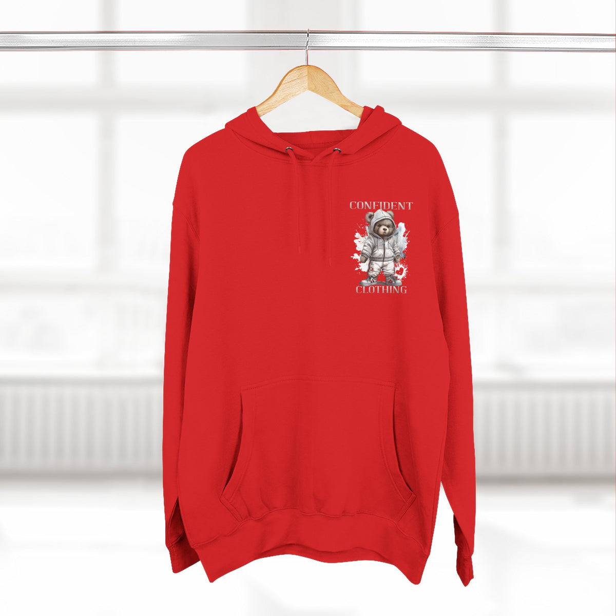 Confident Climbing Astronaut Snow Bear Fleece Hoodie