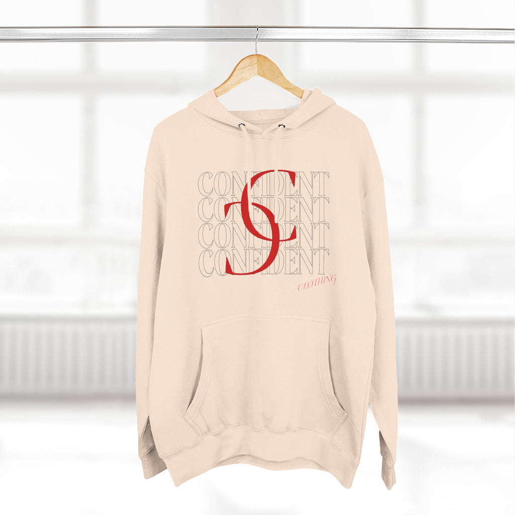0.1 Confident Clothing Casual Minimalist Red Letter Graphic Fleece Hoodie
