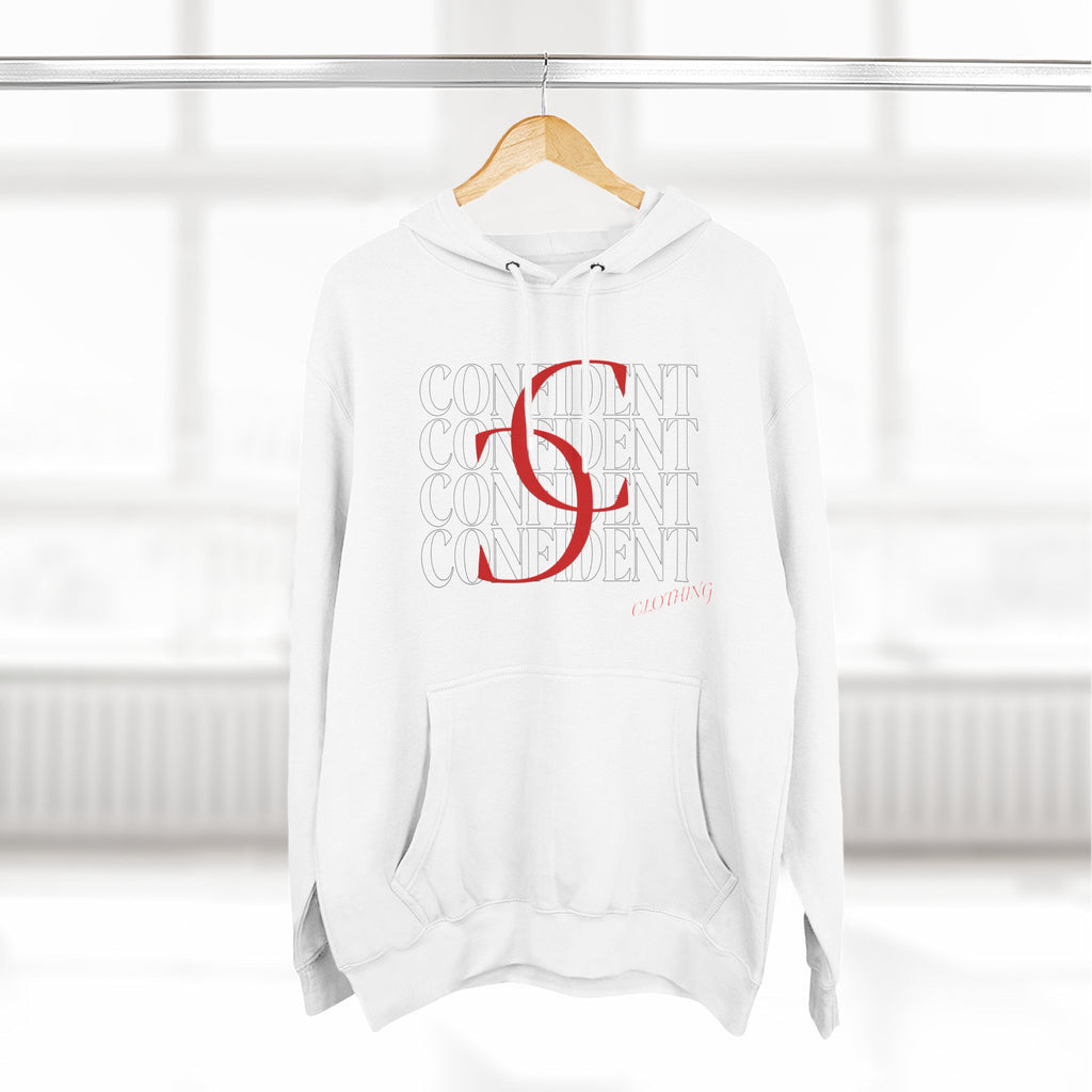 0.1 Confident Clothing Casual Minimalist Red Letter Graphic Fleece Hoodie