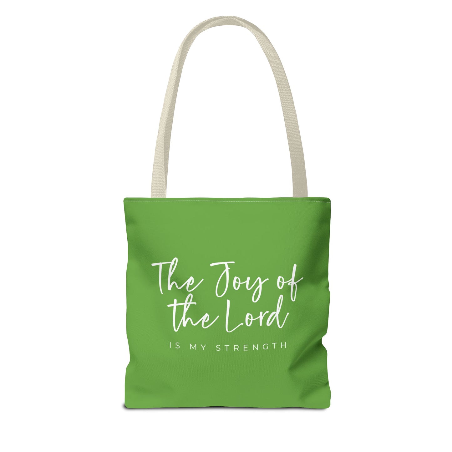 The Joy of the Lord is my Strength Tote Bag (kiwi green)
