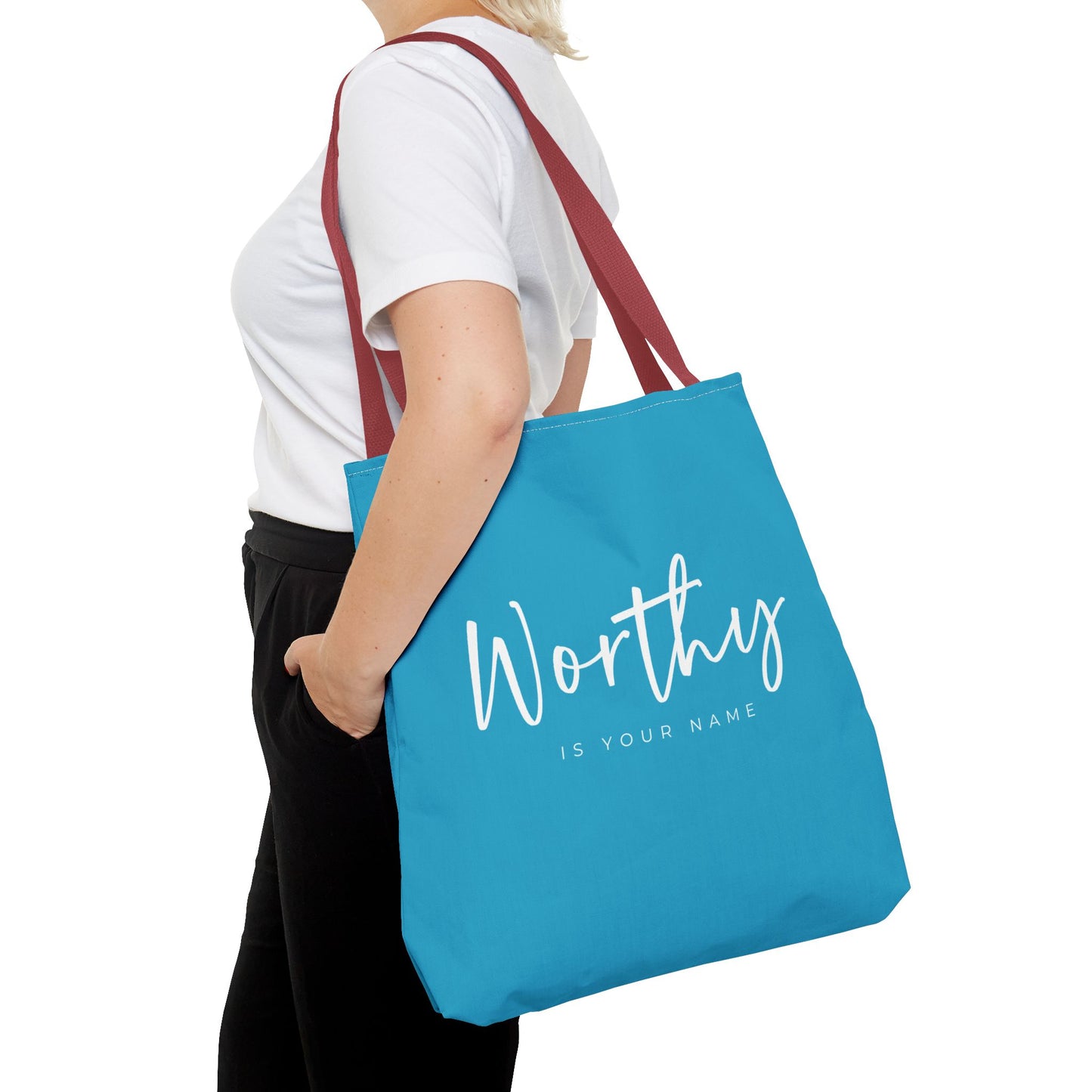 (tote bags) Worthy is Your Name (turquois)