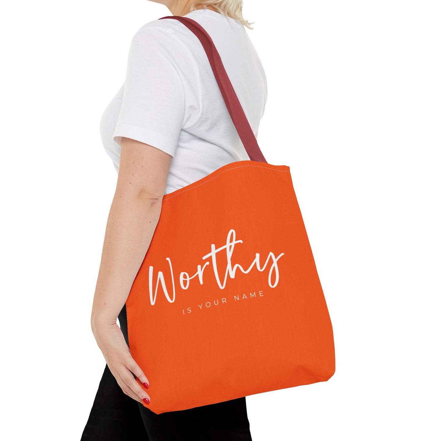 (tote bags) Worthy is Your Name (orange)