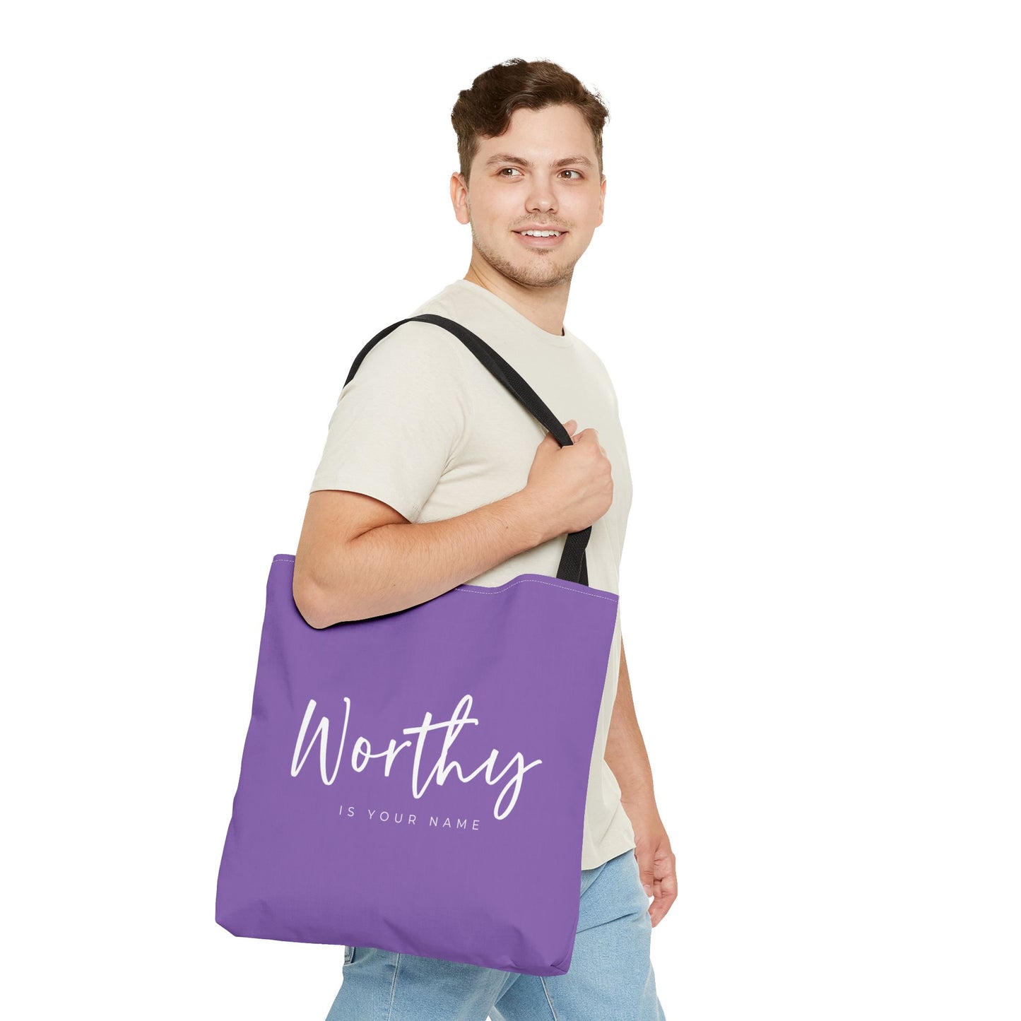 (tote bags) Worthy is Your Name (light purple)