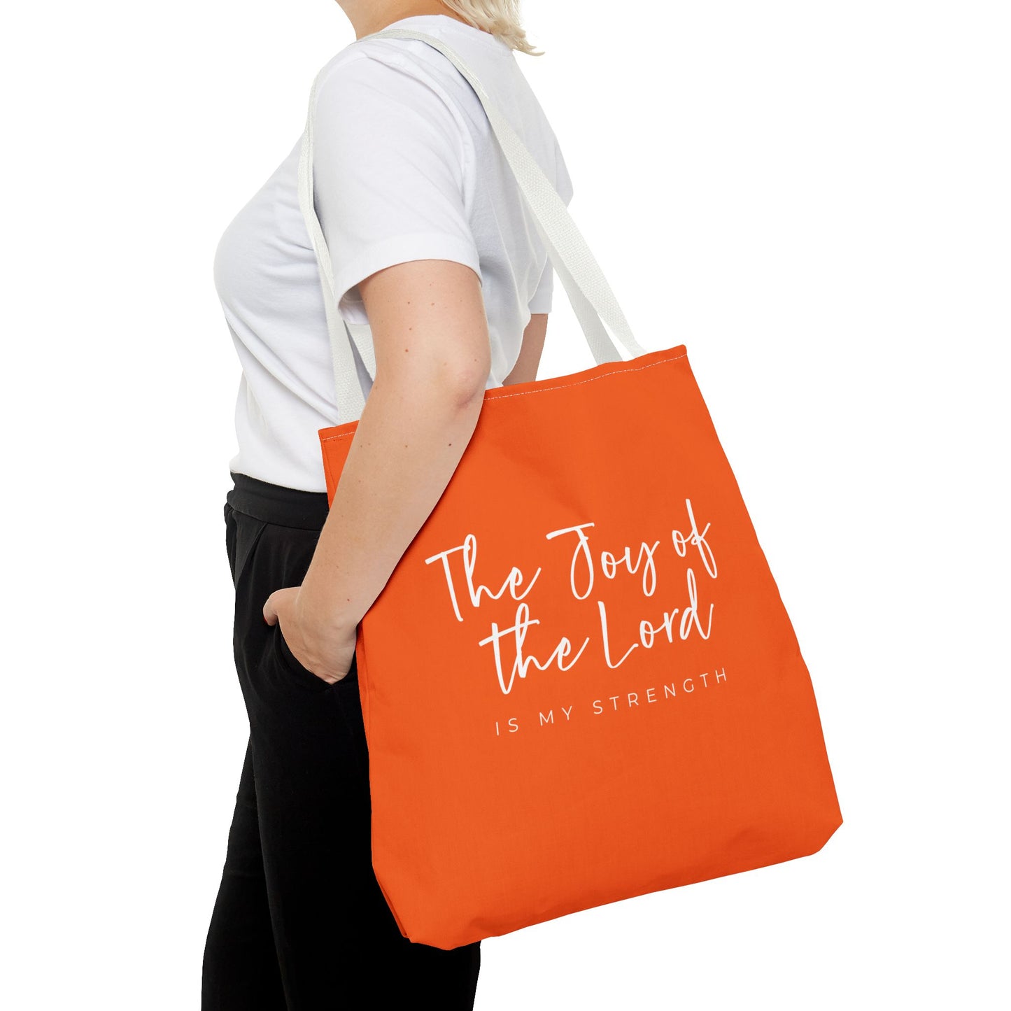 The Joy of the Lord is my Strength Tote Bag (orange)
