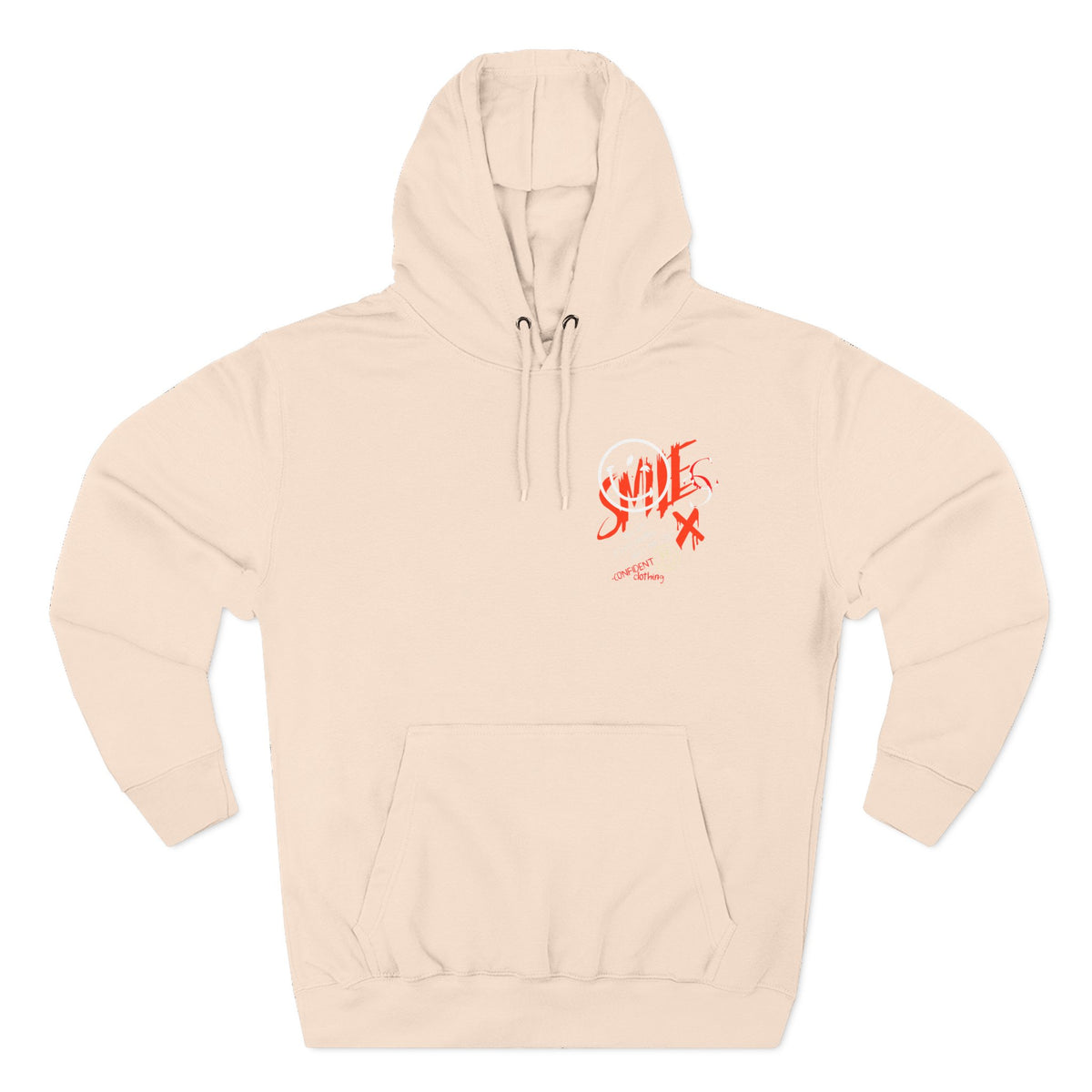 1.5 Confident Clothing Graffiti Hoodie – White “SMILE” Graphic