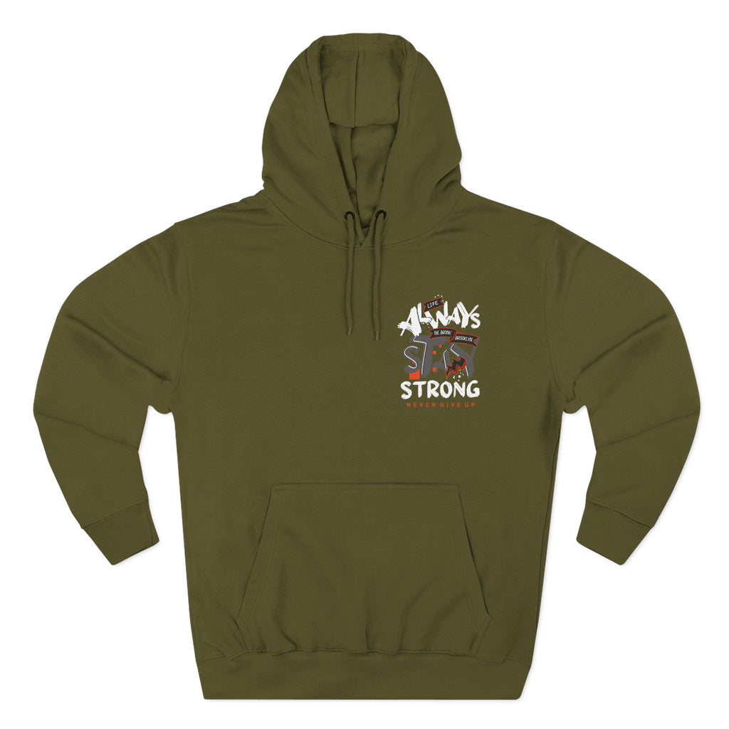1.3 Confident Clothing Never Give Up Inspirational Fleece Hoodie