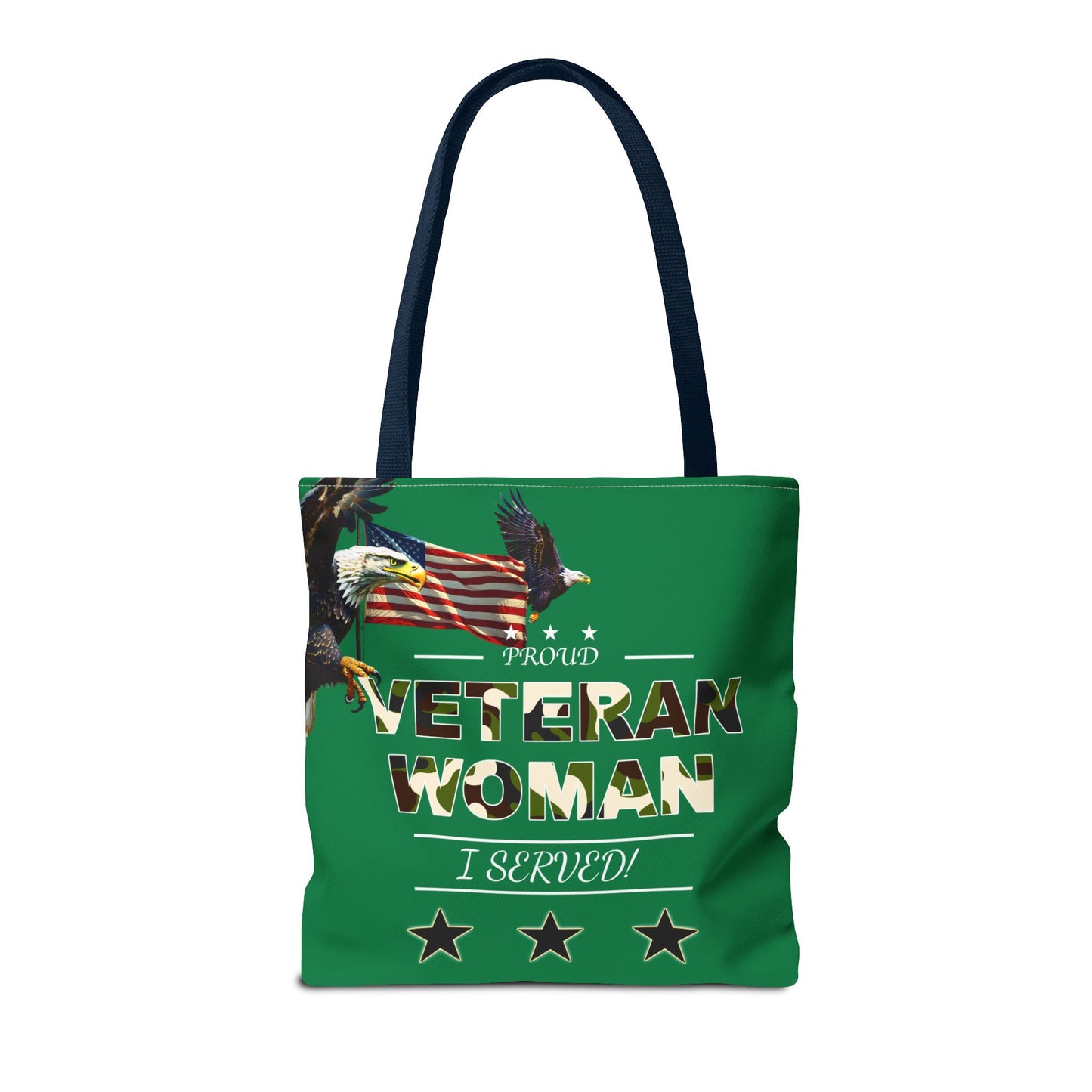 Proud Veteran Woman Tote Bag (Green)