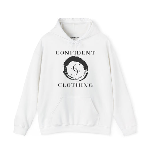 cc (Unisex) multi-color Confident Clothing Luxury Hooded Sweatshirt black logo swirl nc)