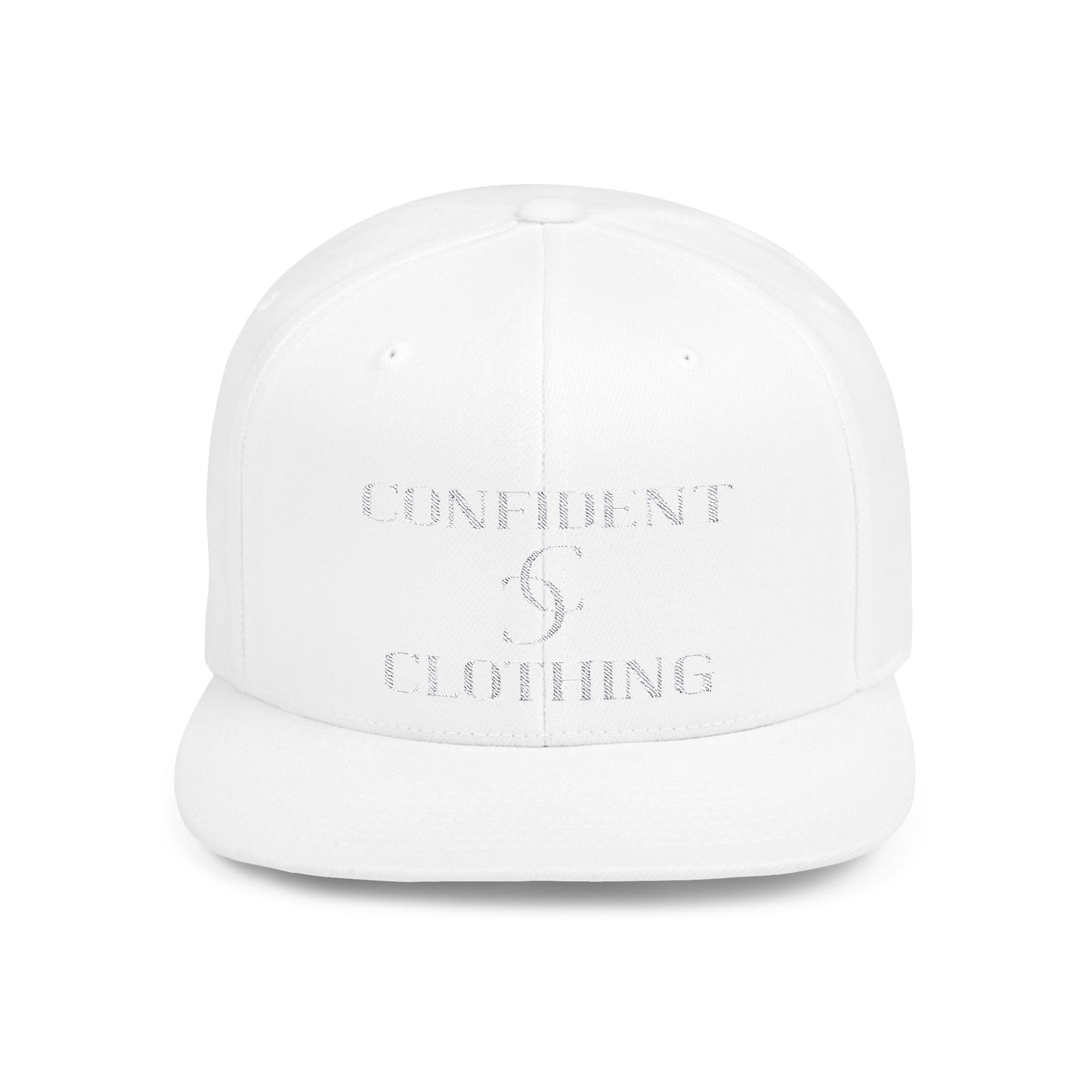 (hats) Confident Clothing Flat Bill Snapback (scc white logo)