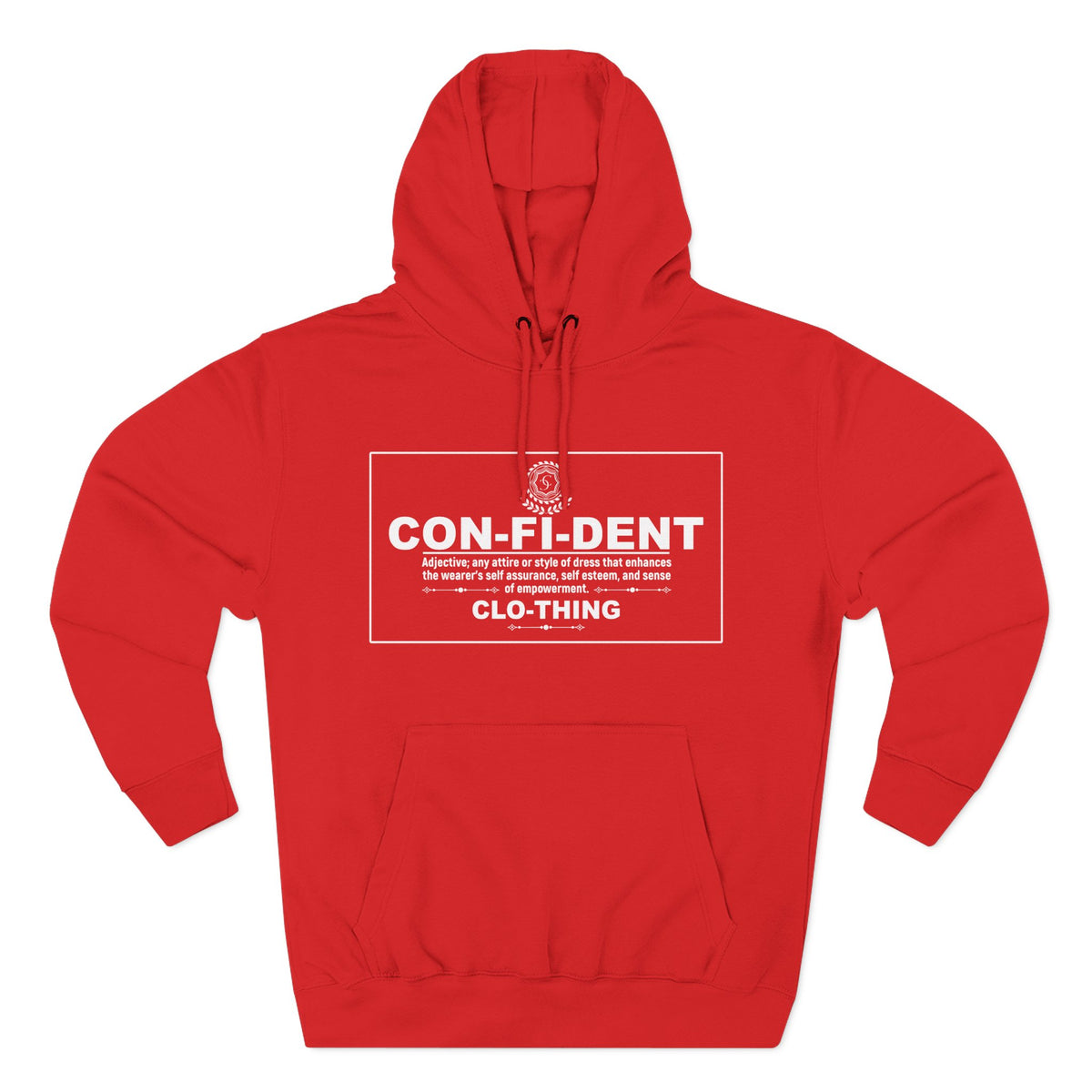 0.2 Confident Clothing Casual CON-FI-DENT Clothing Statement Fleece Hoodie