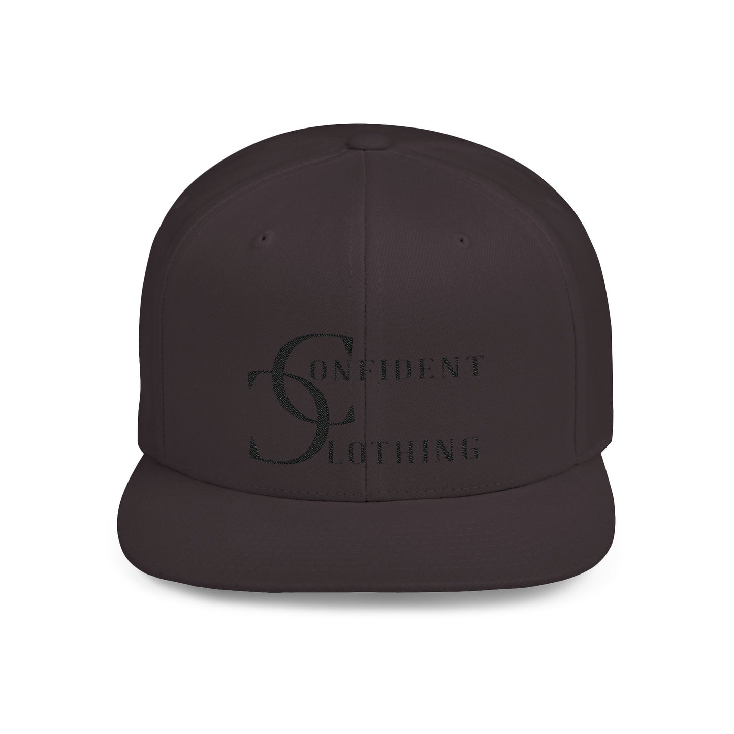 (hats) Confident Clothing Flat Bill Snapback (cc big black logo ll)