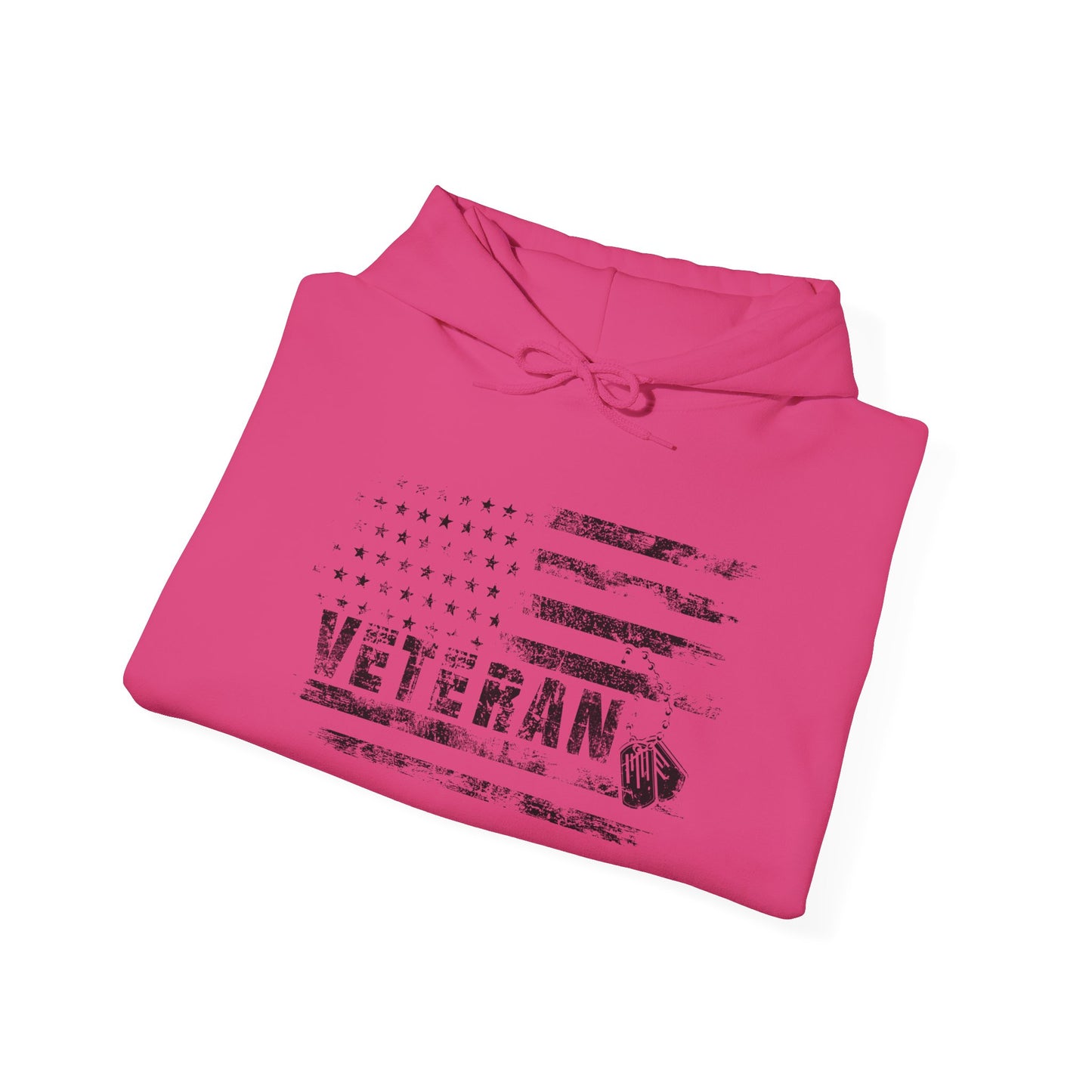 Veteran White Hoodie (black logo)