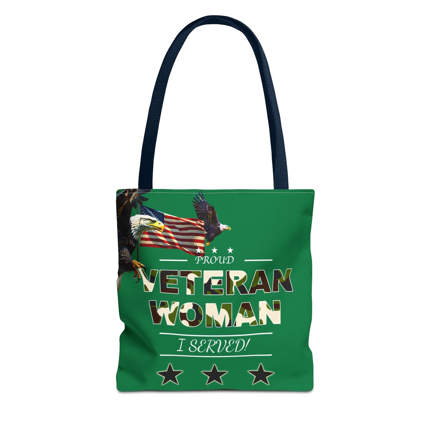 Proud Veteran Woman Tote Bag (Green)