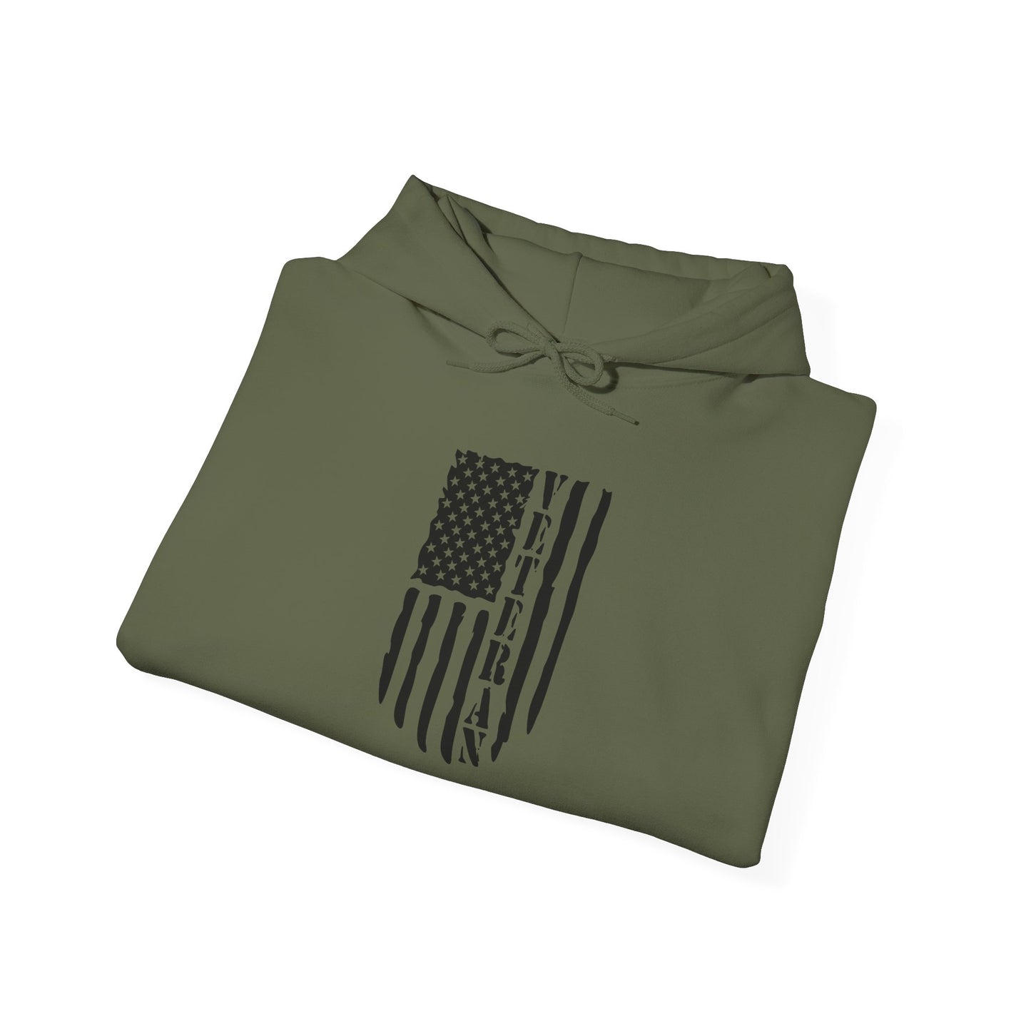 Veteran White Hoodie (black logo)
