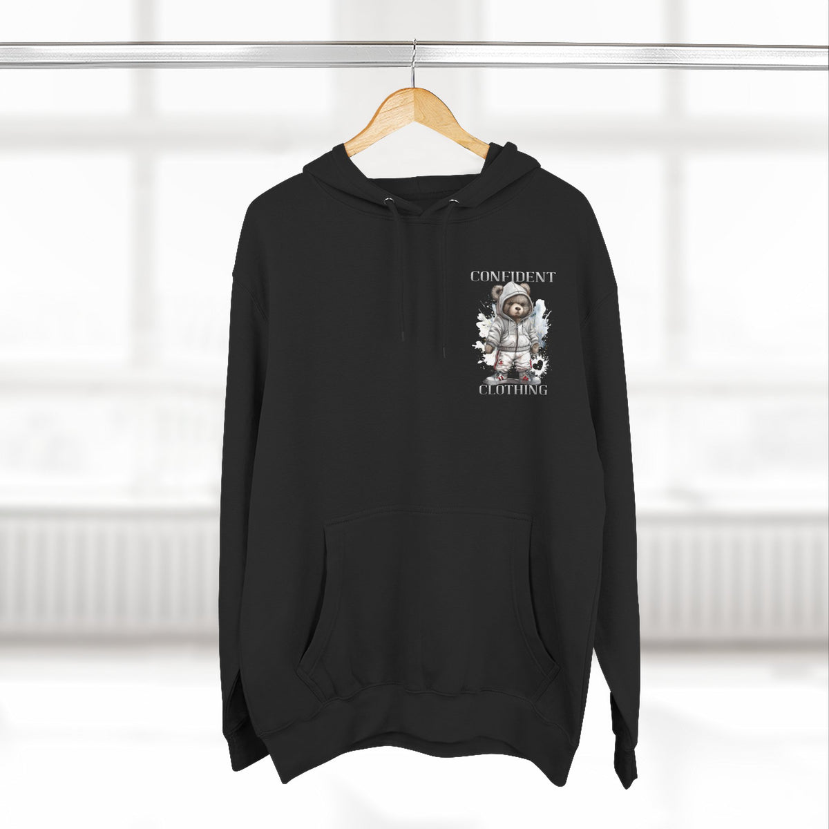 Confident Climbing Astronaut Snow Bear Fleece Hoodie