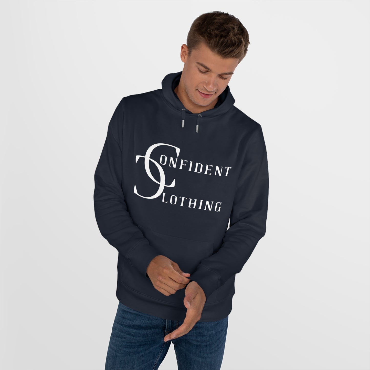 (hoodie unisex) multi-color Confident Clothing Luxury Hooded Sweatshirt (wcc white logo)