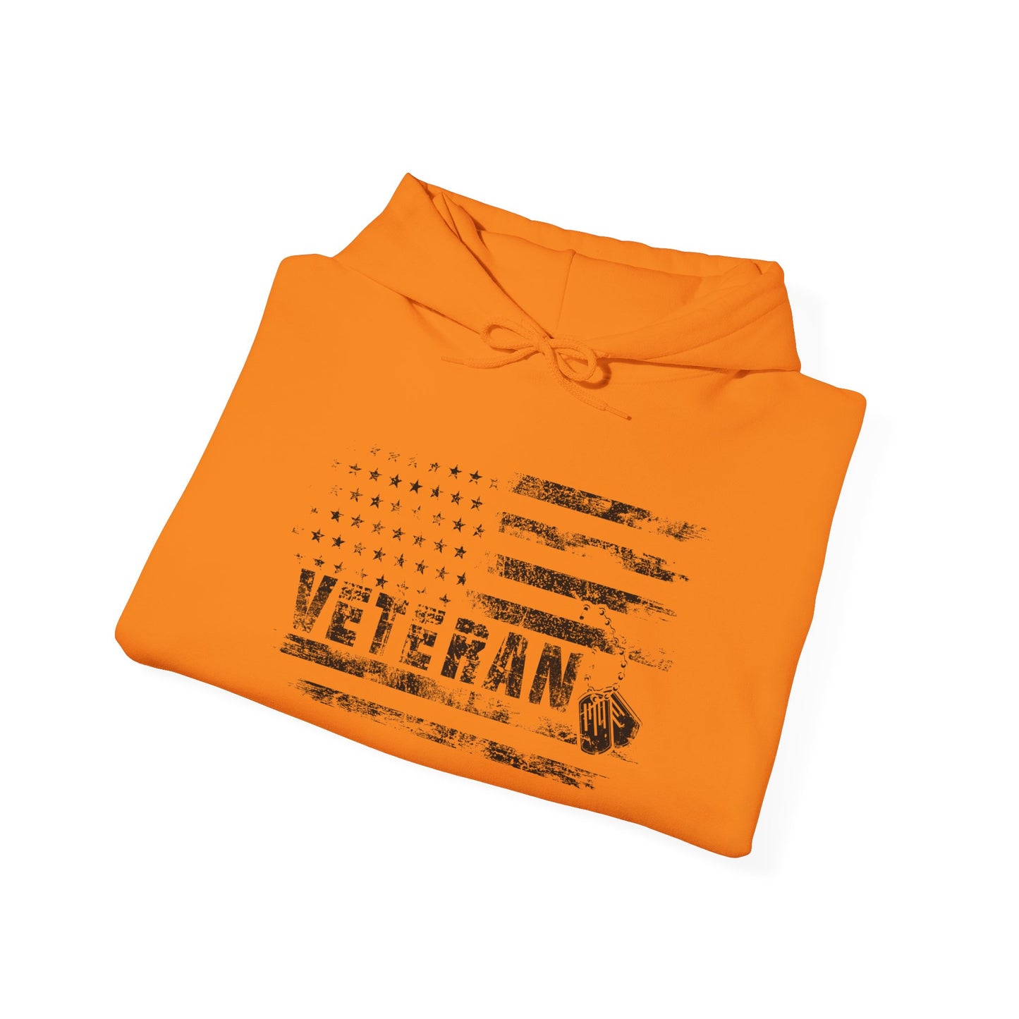 Veteran White Hoodie (black logo)