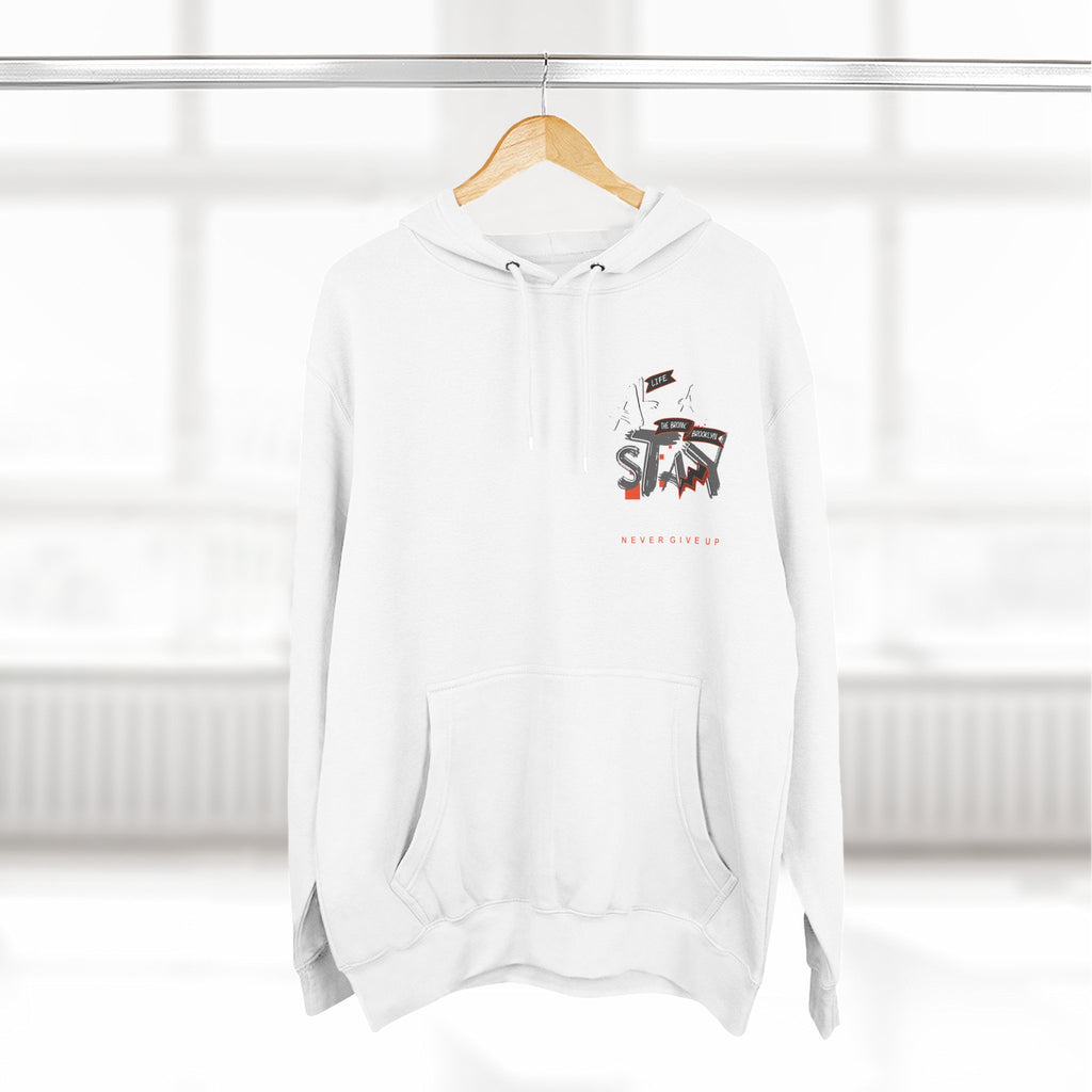1.3 Confident Clothing Never Give Up Inspirational Fleece Hoodie