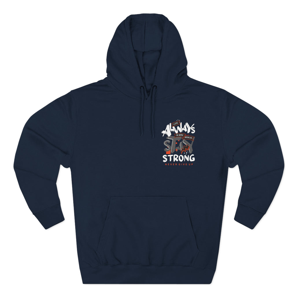 1.3 Confident Clothing Never Give Up Inspirational Fleece Hoodie