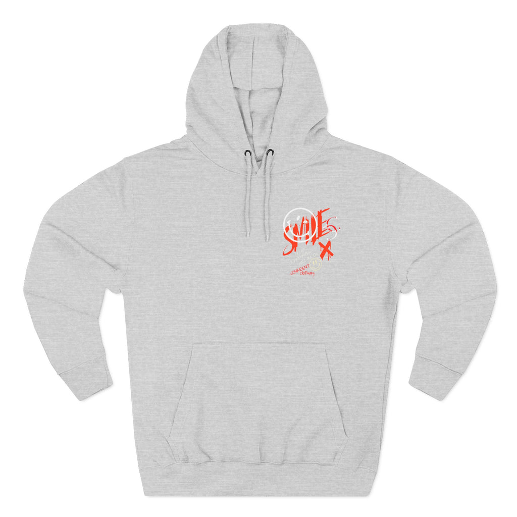 1.5 Confident Clothing Graffiti Hoodie – White “SMILE” Graphic