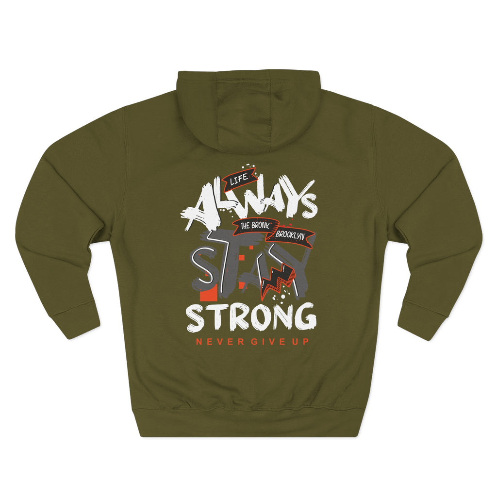 1.3 Confident Clothing Never Give Up Inspirational Fleece Hoodie