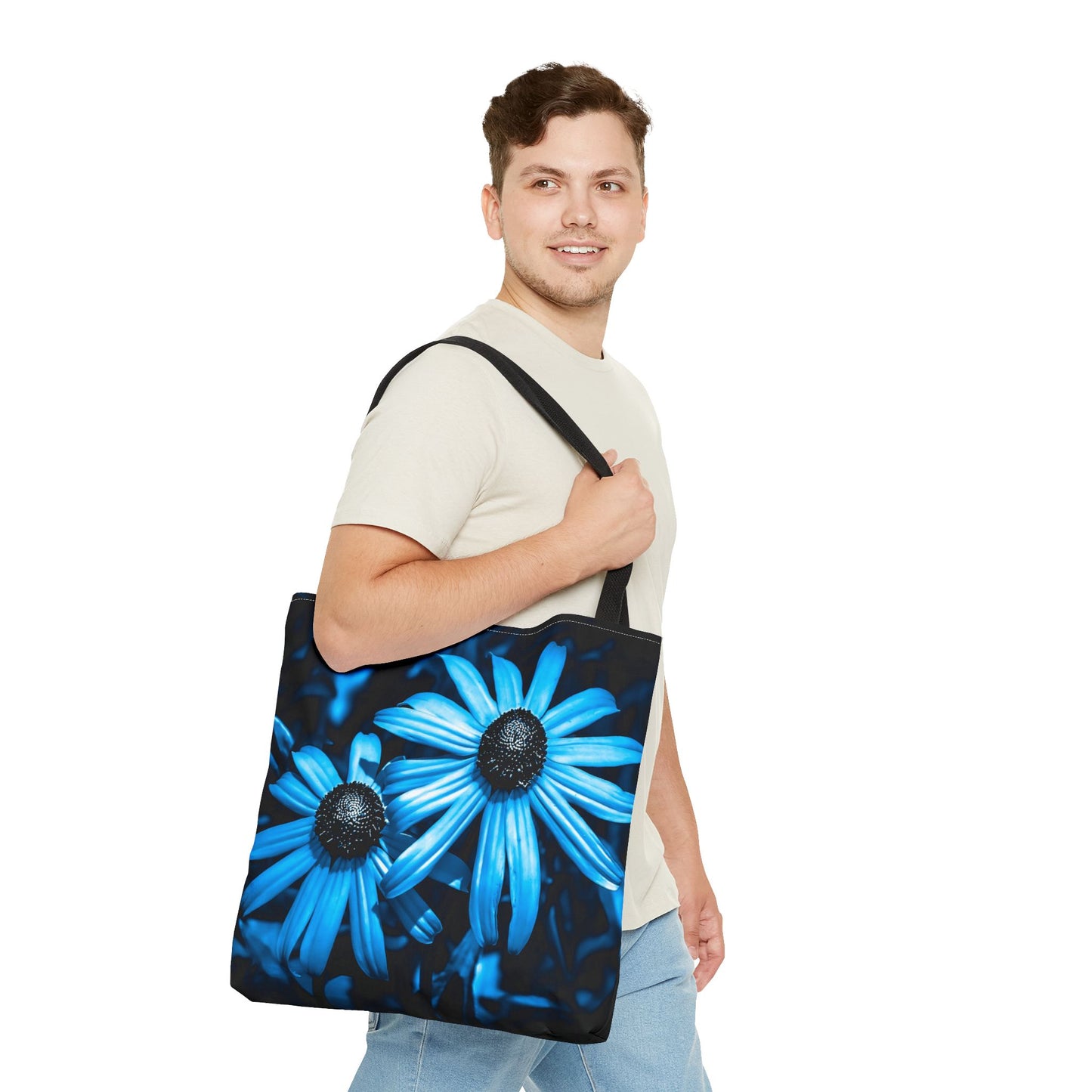 Turquoise Sunflower Tote Bag