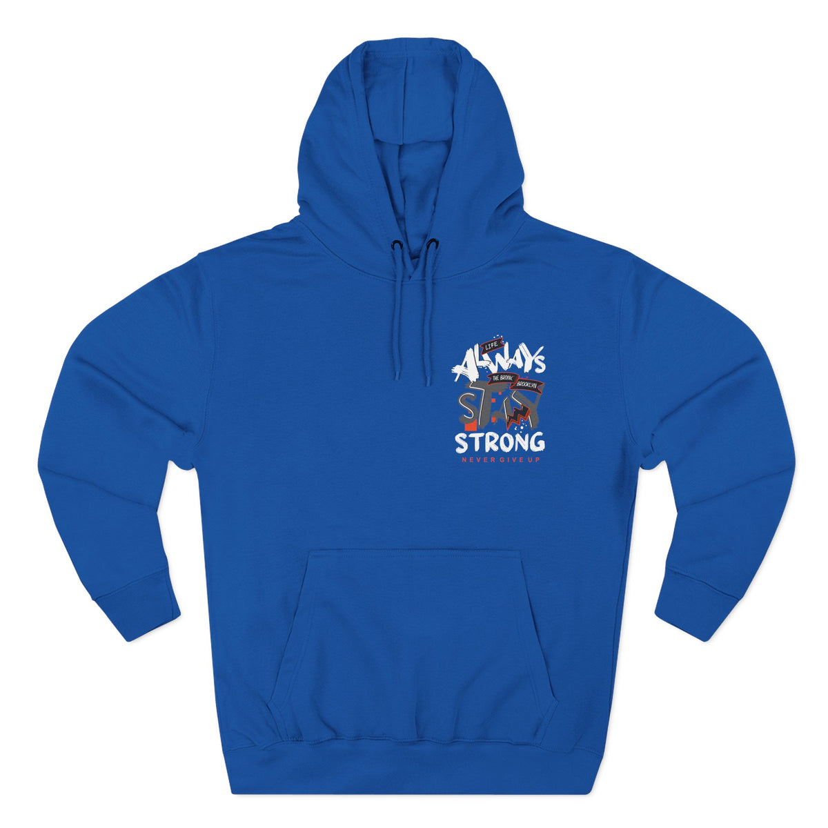 1.3 Confident Clothing Never Give Up Inspirational Fleece Hoodie