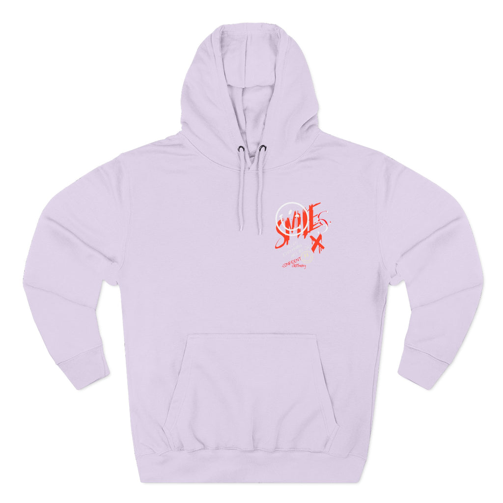 1.5 Confident Clothing Graffiti Hoodie – White “SMILE” Graphic