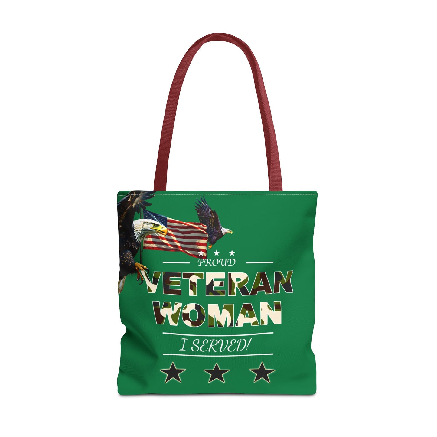 Proud Veteran Woman Tote Bag (Green)