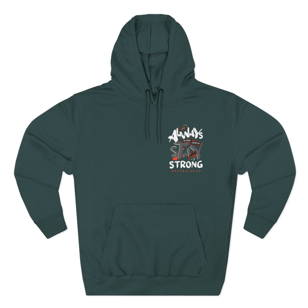 1.3 Confident Clothing Never Give Up Inspirational Fleece Hoodie