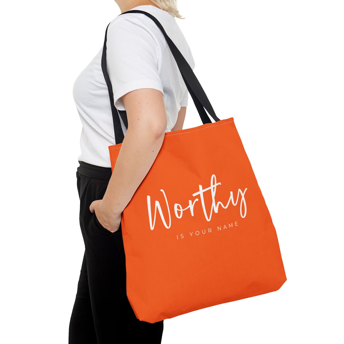 (tote bags) Worthy is Your Name (orange)
