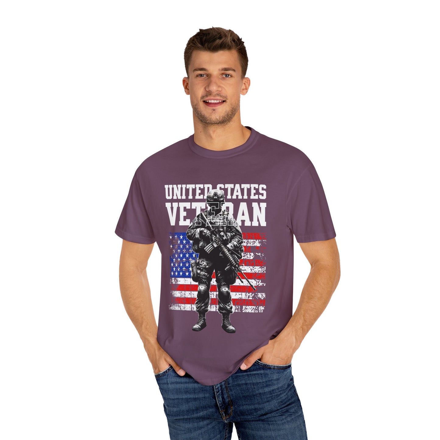 United States Veteran Unisex Garment-Dyed T-shirt