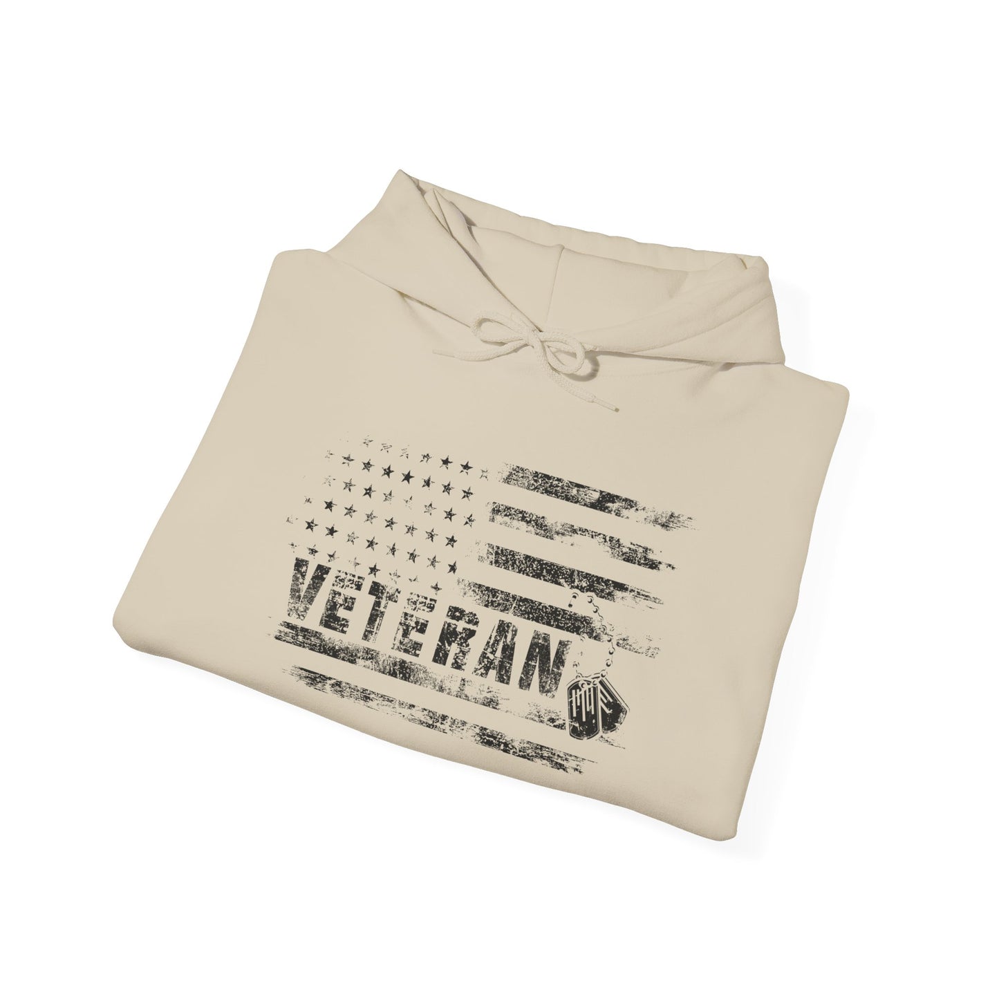 Veteran White Hoodie (black logo)