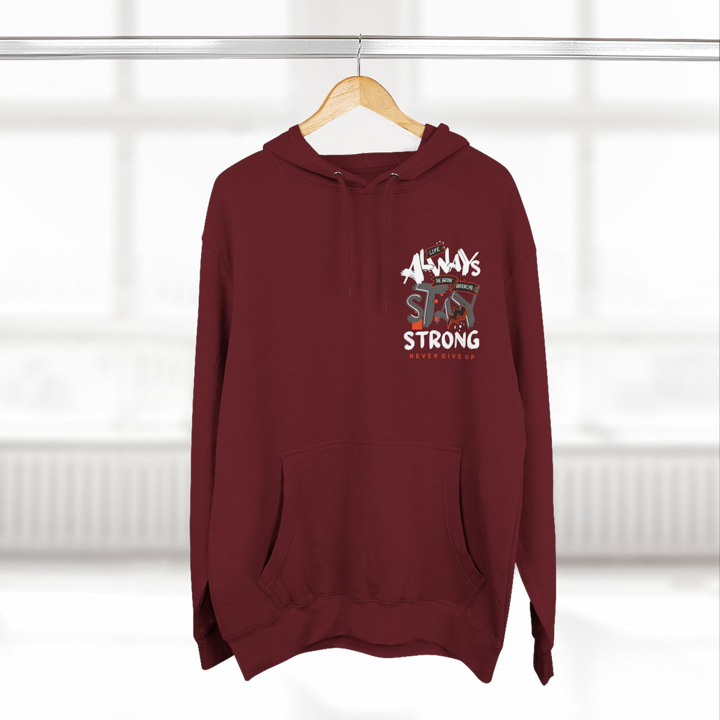 1.3 Confident Clothing Never Give Up Inspirational Fleece Hoodie