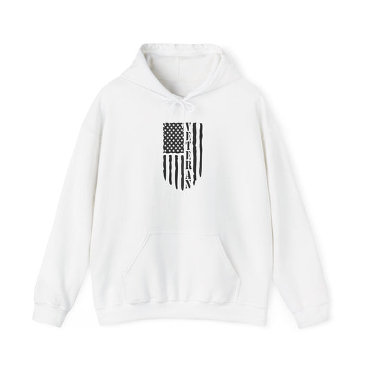Veteran White Hoodie (black logo)