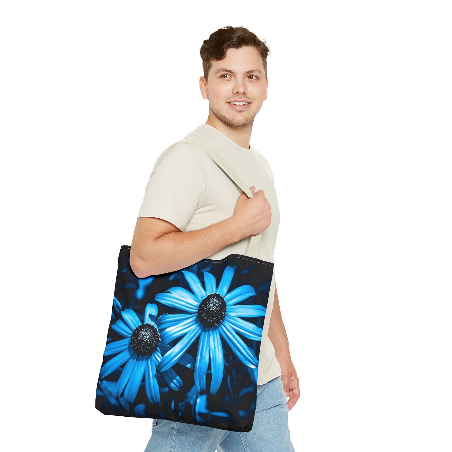 Turquoise Sunflower Tote Bag