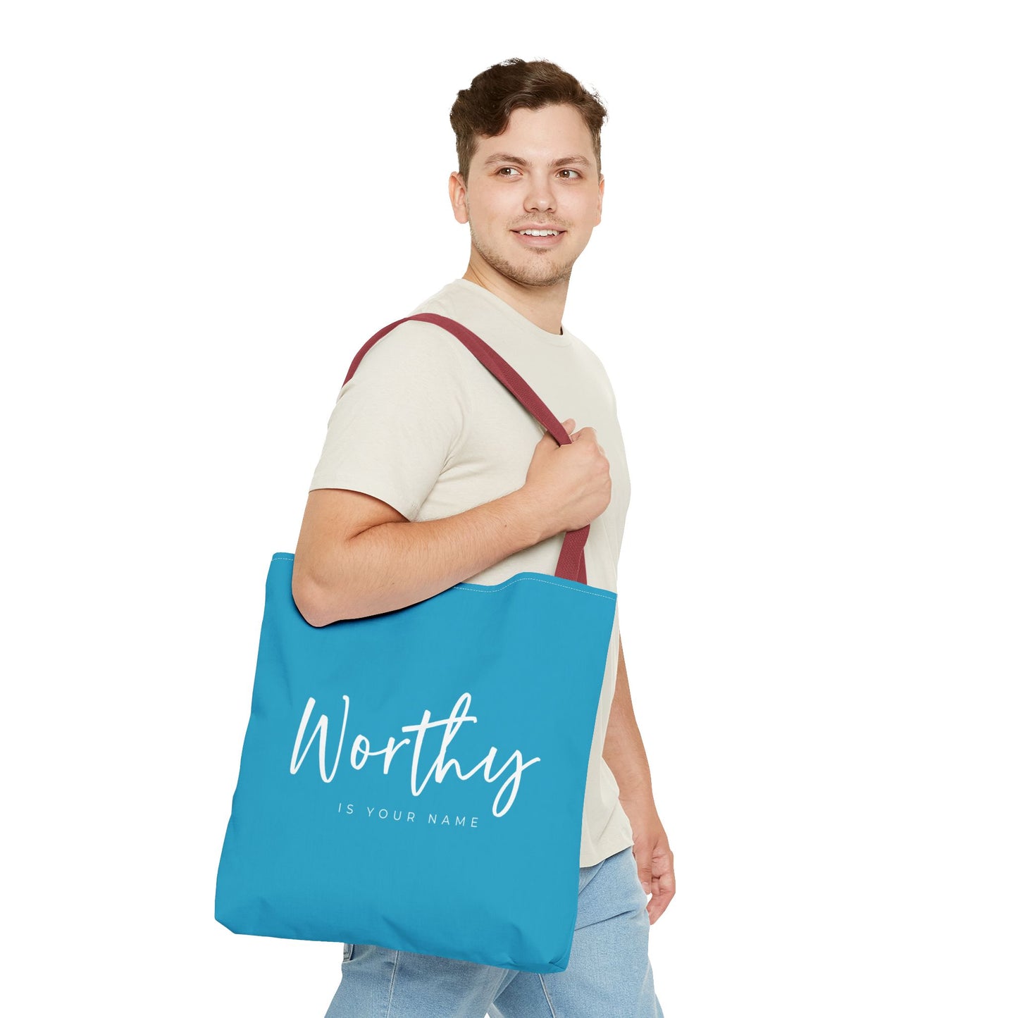(tote bags) Worthy is Your Name (turquois)