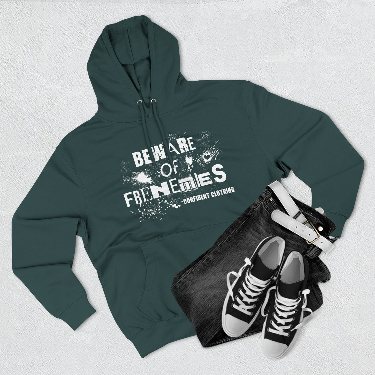 0.6 Confident Clothing Beware of Frenemies Graphic Fleece Hoodie