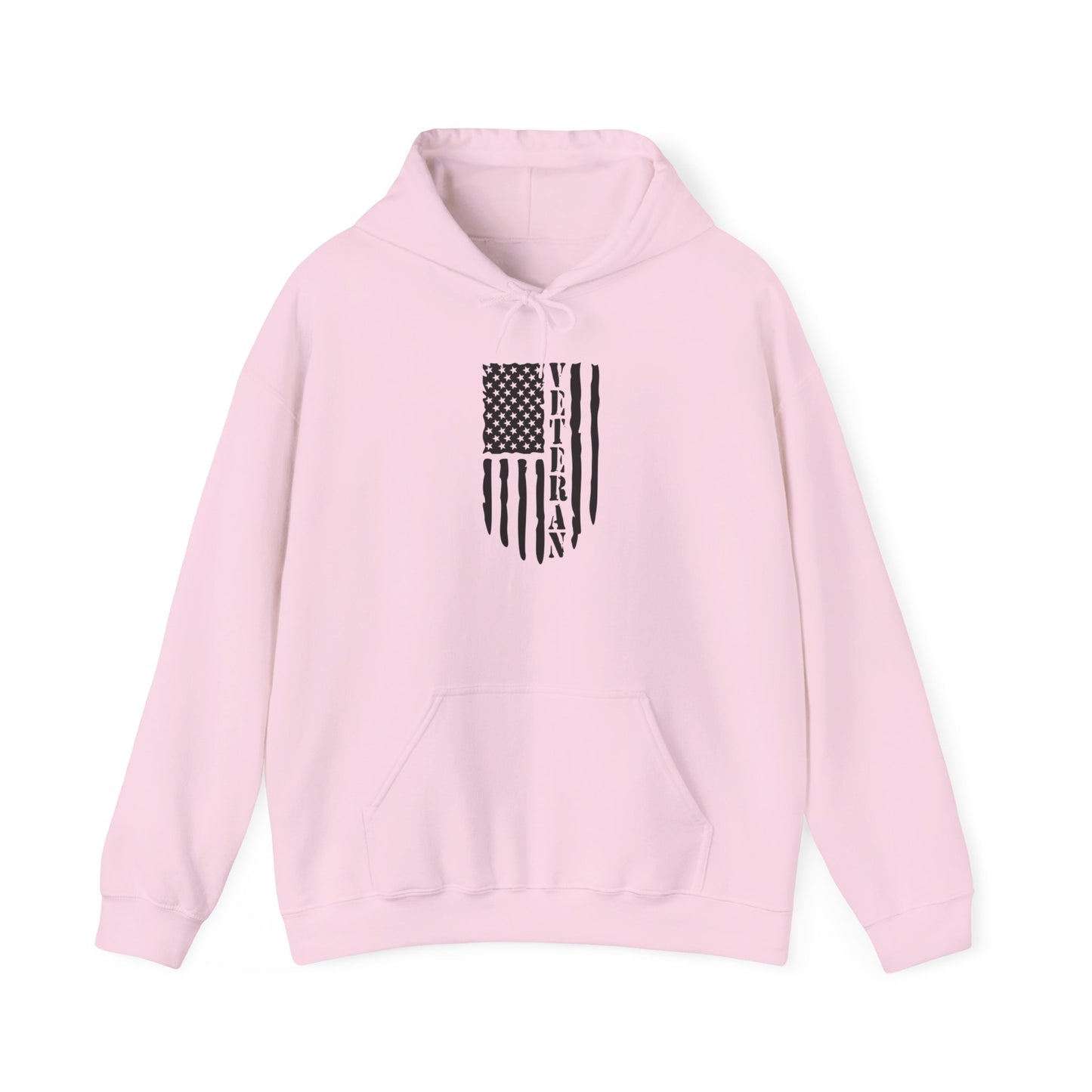 Veteran White Hoodie (black logo)