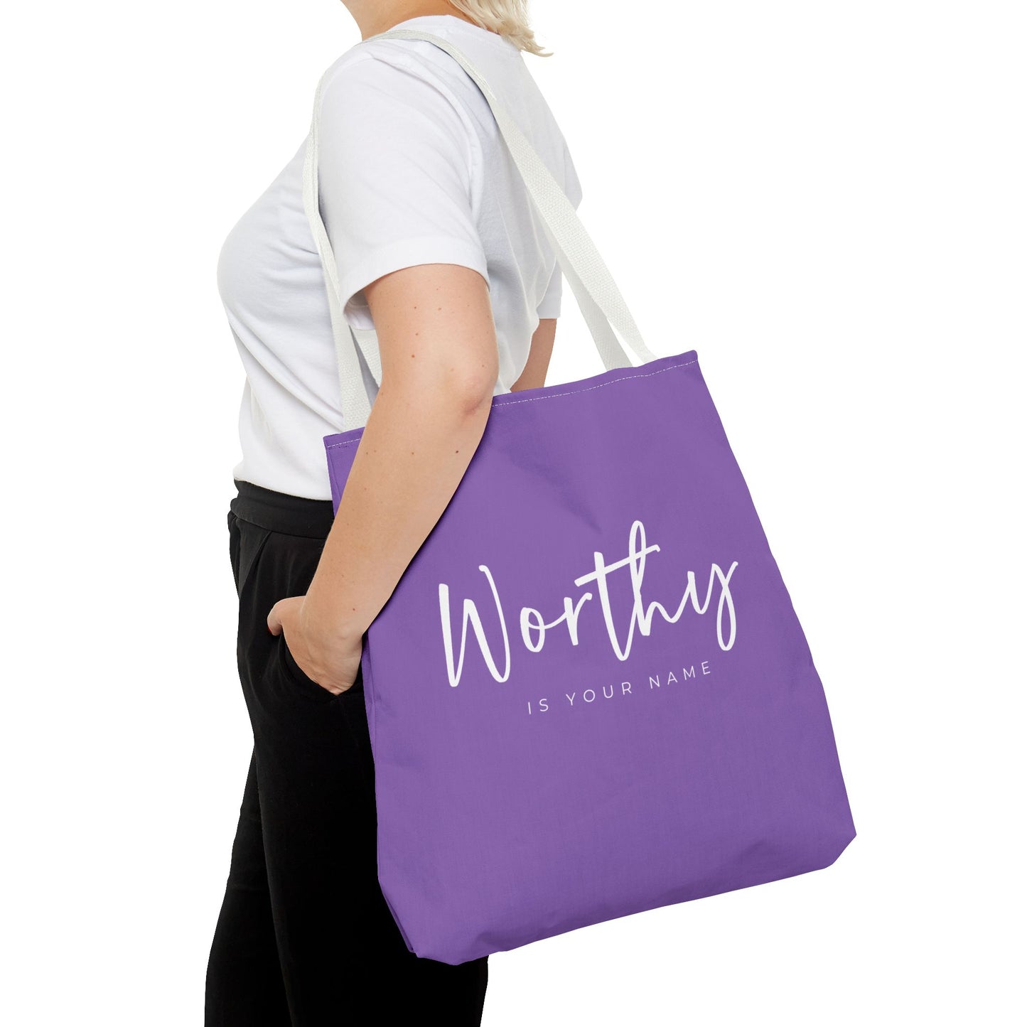 (tote bags) Worthy is Your Name (light purple)
