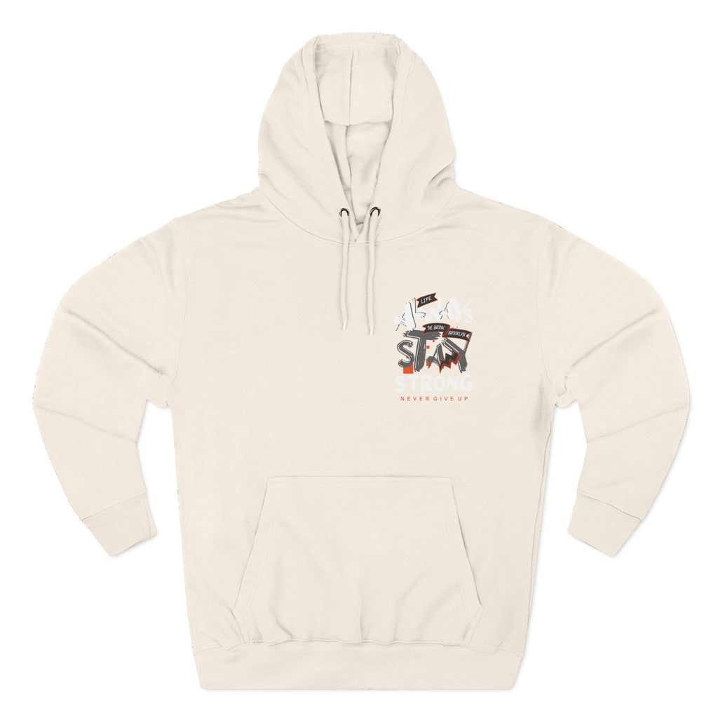 1.3 Confident Clothing Never Give Up Inspirational Fleece Hoodie