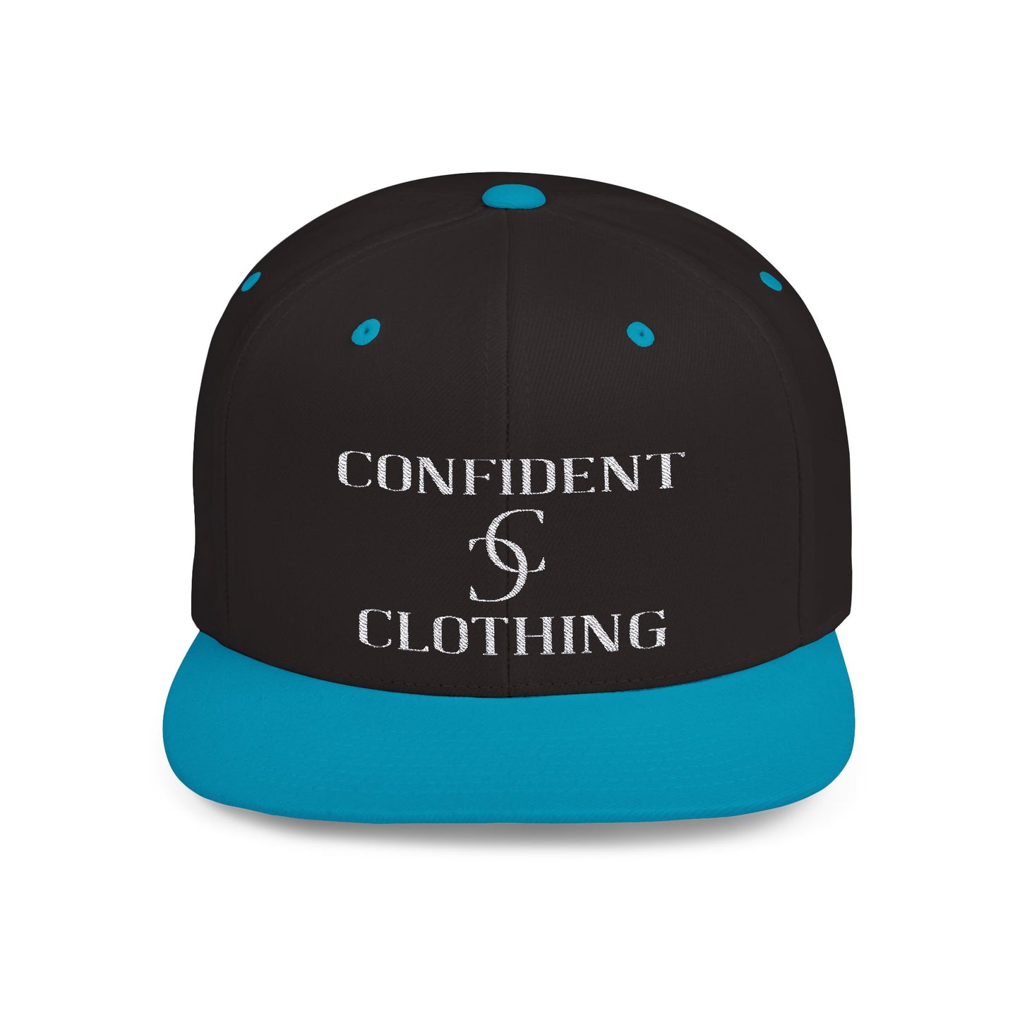 (hats) Confident Clothing Flat Bill Snapback (scc white logo)
