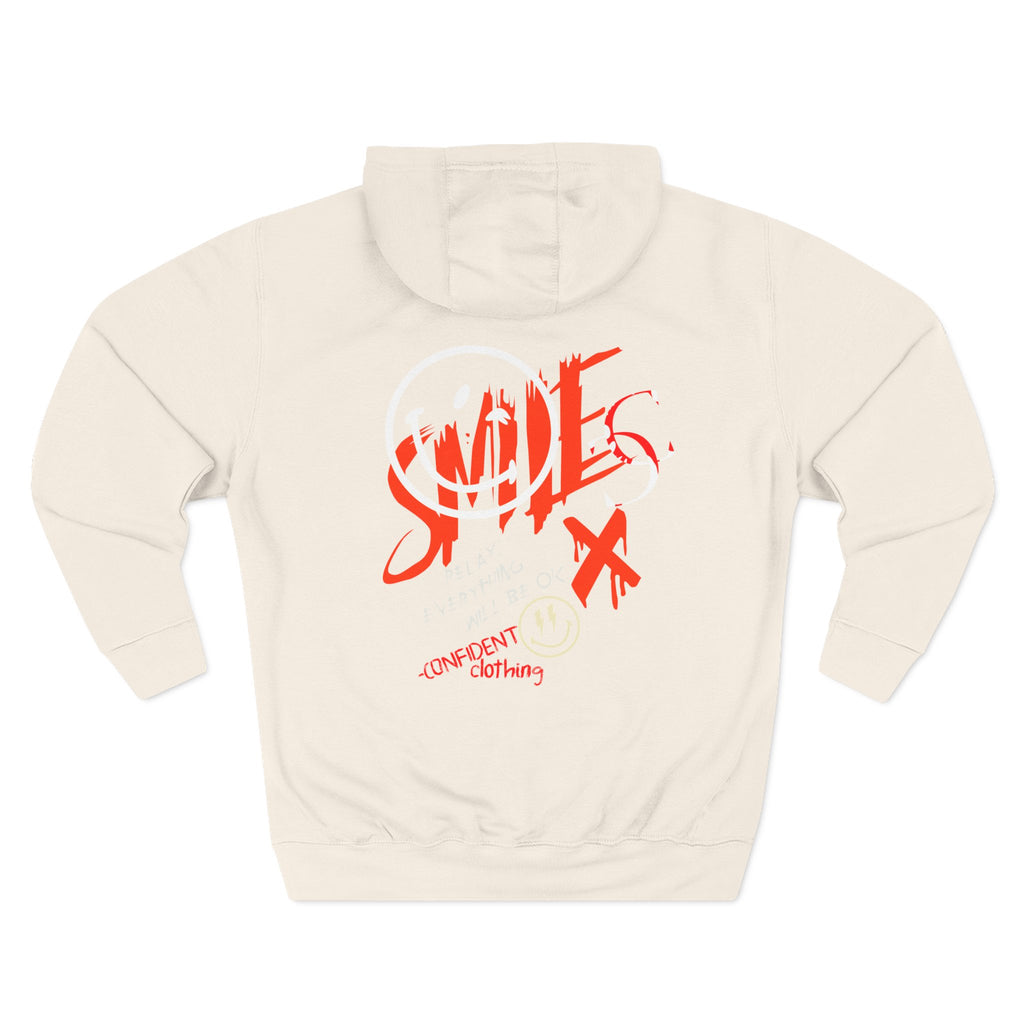 1.5 Confident Clothing Graffiti Hoodie – White “SMILE” Graphic