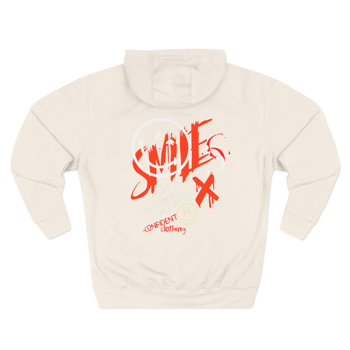 1.5 Confident Clothing Graffiti Hoodie – White “SMILE” Graphic