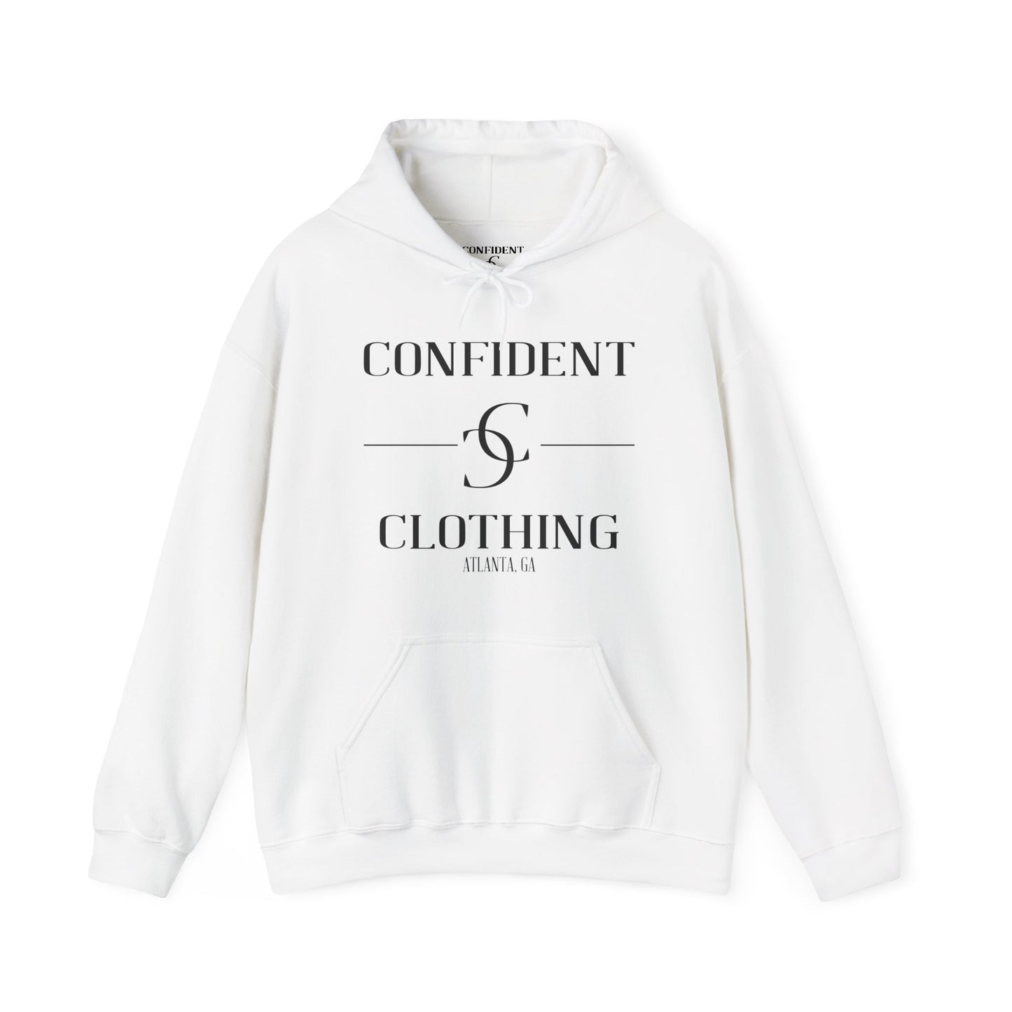 cc (Unisex) multi-color Confident Clothing Luxury Hooded Sweatshirt (black logo)