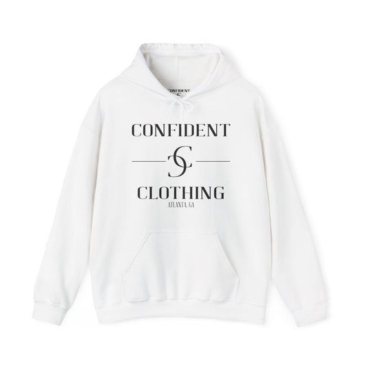 cc (Unisex) multi-color Confident Clothing Luxury Hooded Sweatshirt (black logo)